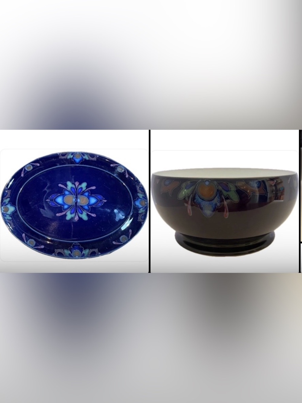 Denby. Baroque 14” Serving Platter & Denby Baroque Footed Serving Bowl
